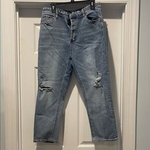 White Birch button fly boyfriend jeans XL